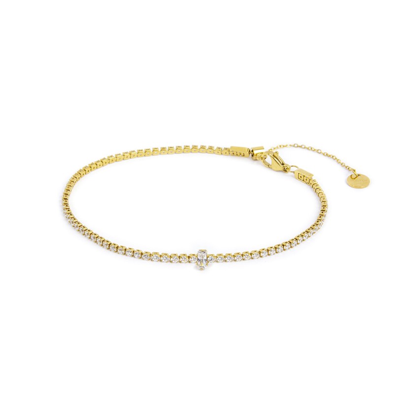 Cavigliera tennis zircone centrale