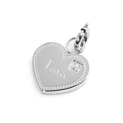 Charm cuore tata con zircone