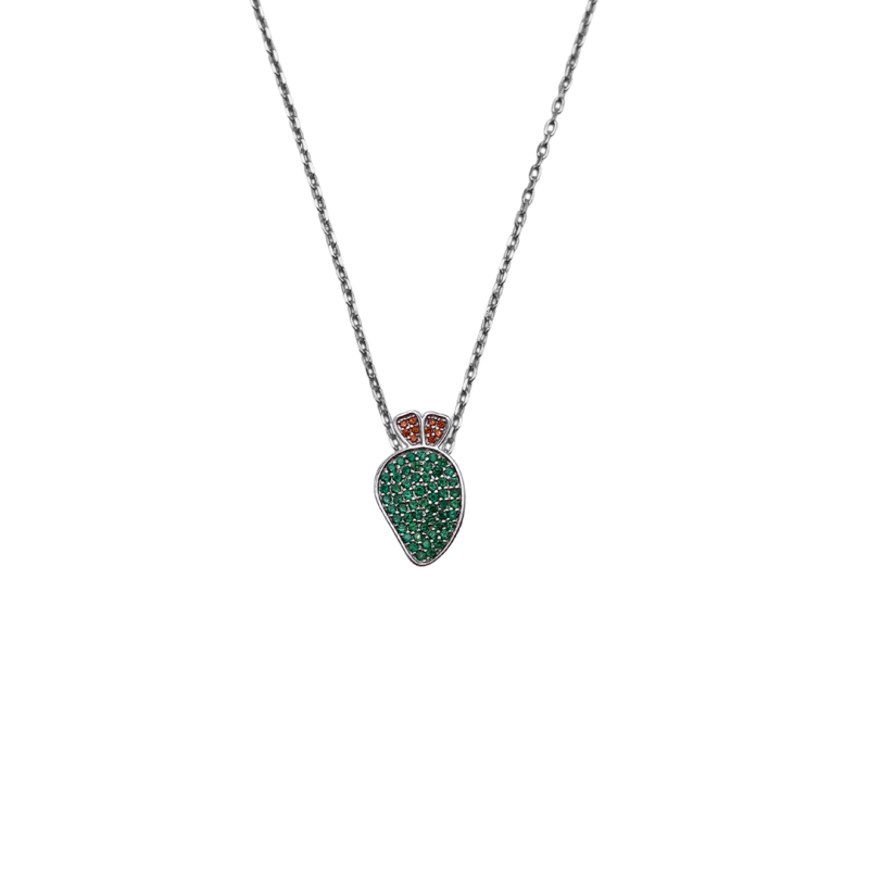 Collana Bianca con charm Fico D'India in argento 925