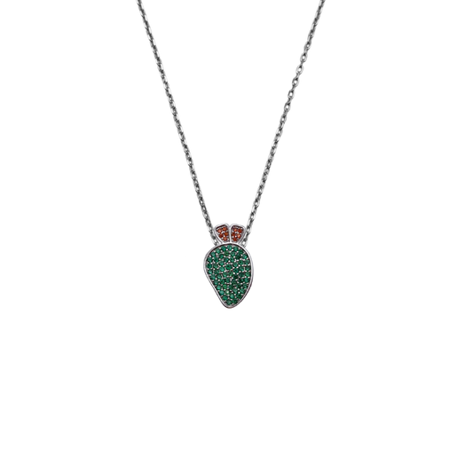 Collana Bianca con charm Fico D'India in argento 925