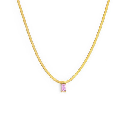 Collana catena snake con zircone baguette