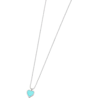 Collana con cuore pendente turchese