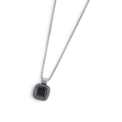 Collana con onice nera quadrata