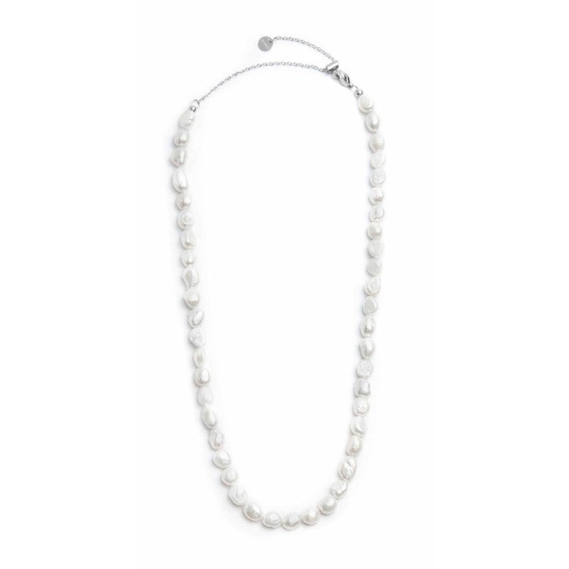 Collana con perle di fiume masticate