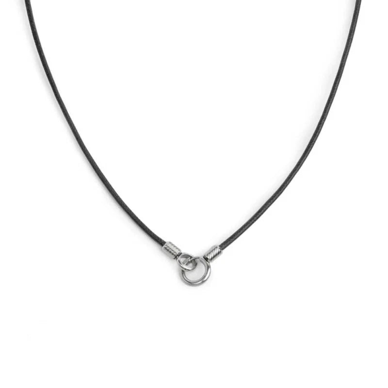 Collana cordino cerato con anello centrale