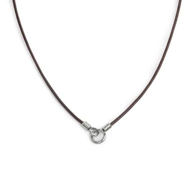 Collana cordino cerato con anello centrale