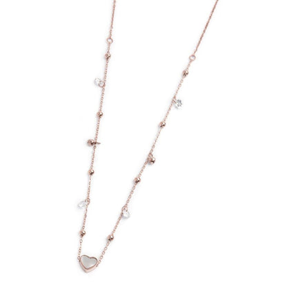 Collana cuore madreperla con sfere e zirconi