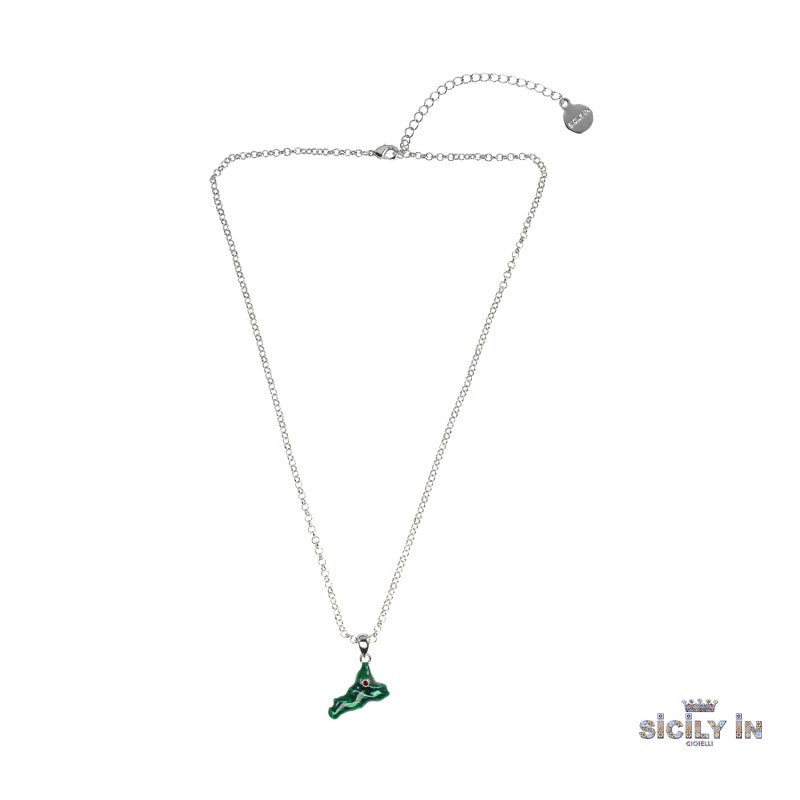 COLLANA IN METALLO ANALLERGICO CON 1 CHARM SICILIA
