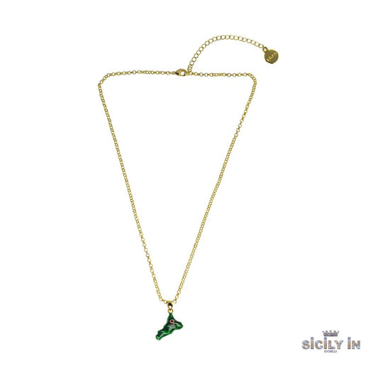 COLLANA IN METALLO ANALLERGICO CON 1 CHARM SICILIA