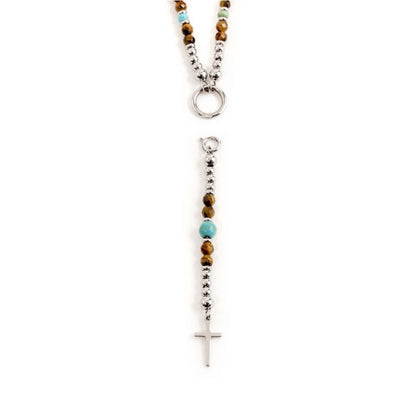 Collana occhio di tigre e turchese