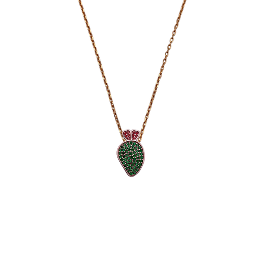 Collana Rosata con charm Fico D'India in argento 925