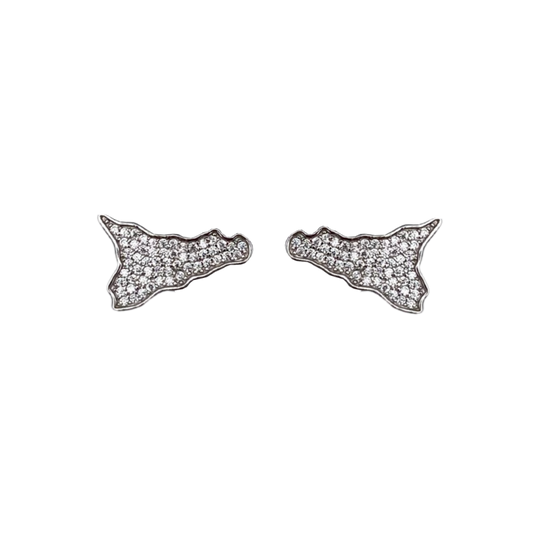 Orecchini bianchi con charm Sicilia in argento 925