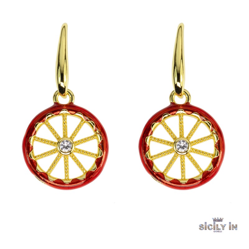 ORECCHINI IN METALLO ANALLERGICO CON 1 CHARM RUOTA