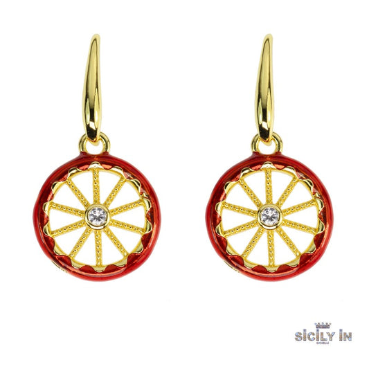 ORECCHINI IN METALLO ANALLERGICO CON 1 CHARM RUOTA