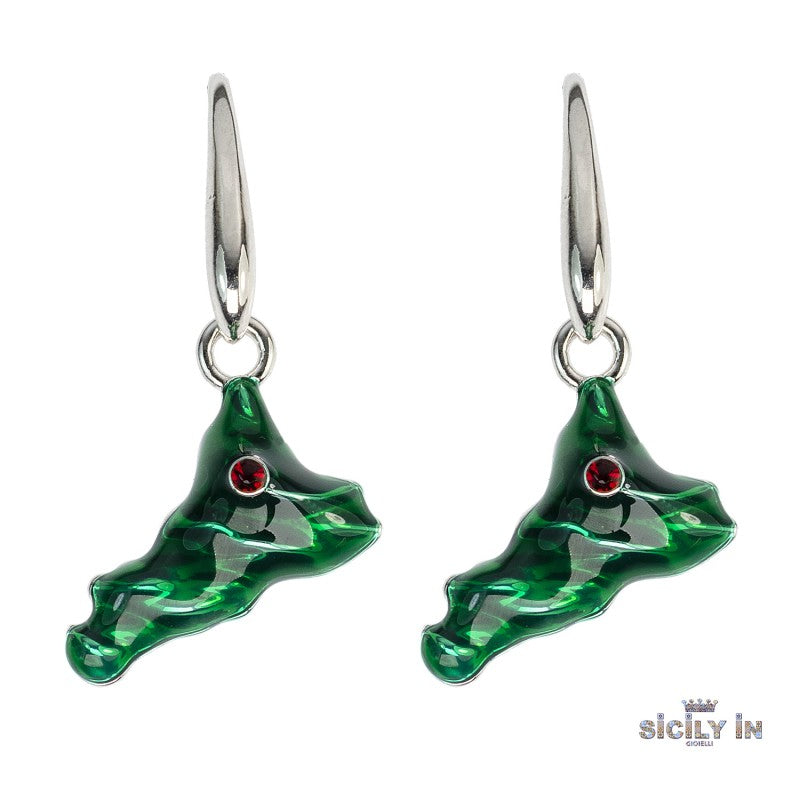 ORECCHINI IN METALLO ANALLERGICO CON 1 CHARM SICILIA