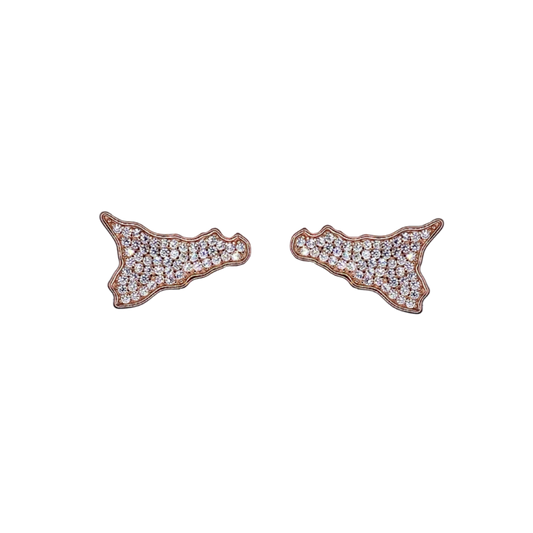Orecchini rosati con charm Sicilia in argento 925
