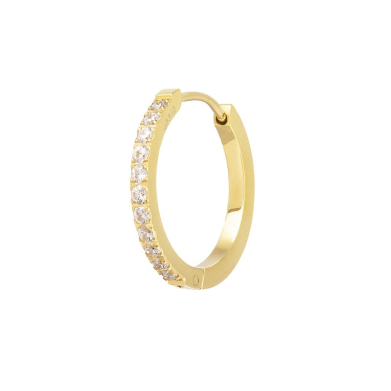 Orecchino a cerchio 2 cm con zirconi
