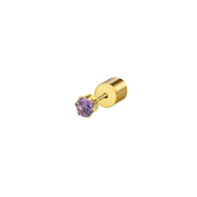 Orecchino a lobo con zircone 3mm