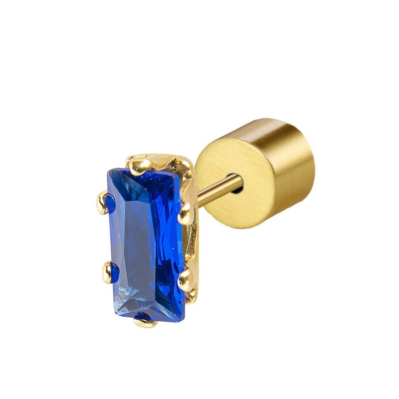 Orecchino a lobo zircone baguette