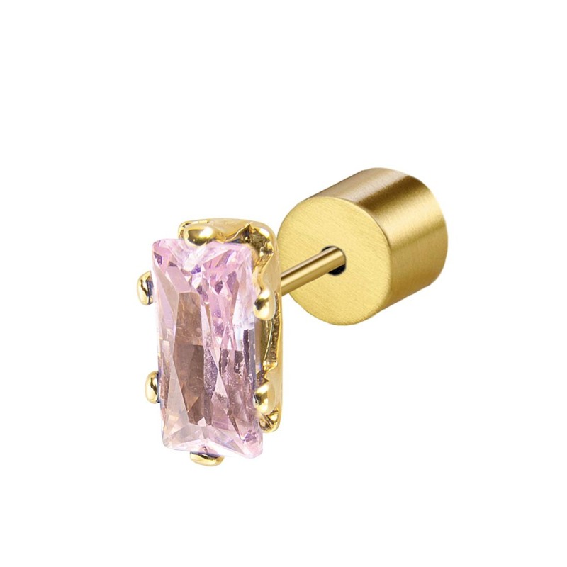 Orecchino a lobo zircone baguette