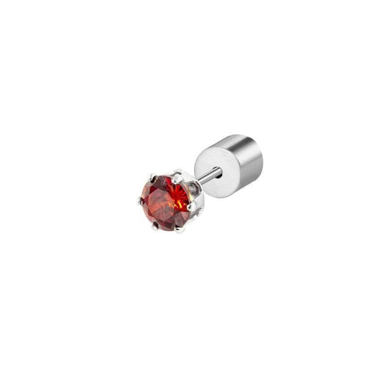 Orecchino a lobo con zircone 4mm