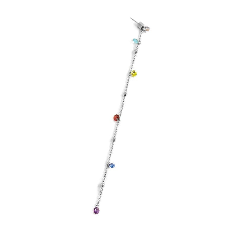 Orecchino pendente con zirconi e sfere 12cm