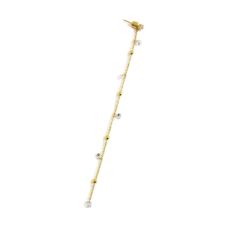 Orecchino pendente con zirconi e sfere 12cm